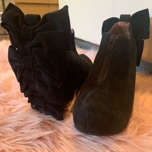 Jeffrey Campbell Back Bow Wedge Black